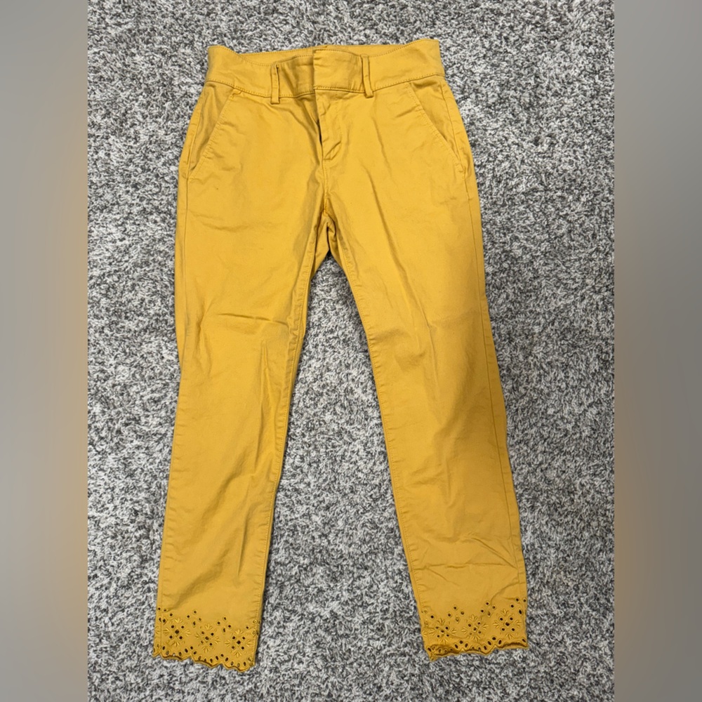 LOFT Mustard Cropped Chino Pants